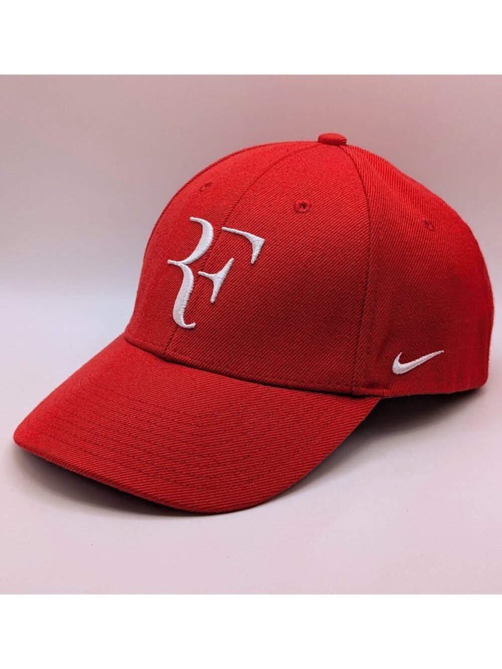 Vintage Nike RF Roger Federer Foundation Tennis Cap Hat Red White Strap Back
